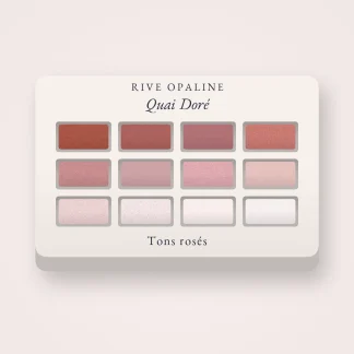 Palette yeux Quai Doré estompable – Rive Opaline, 9 × 1 g, teinte Tons rosés