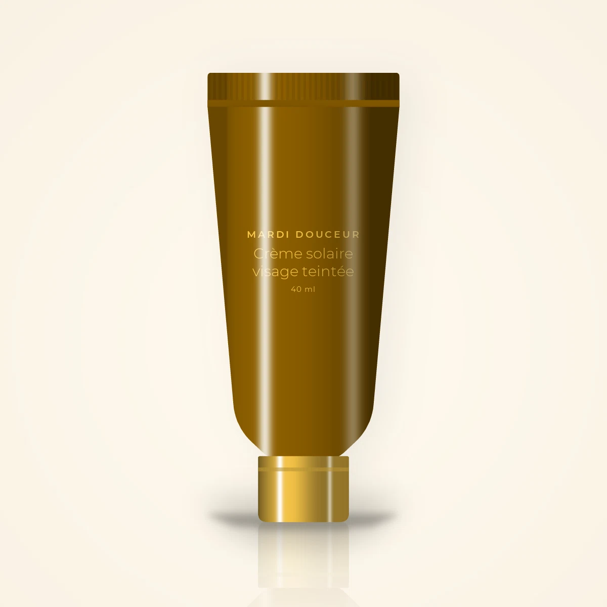 Crème solaire visage teintée à la niacinamide SPF 50 – Mardi Douceur, tube 40 ml
