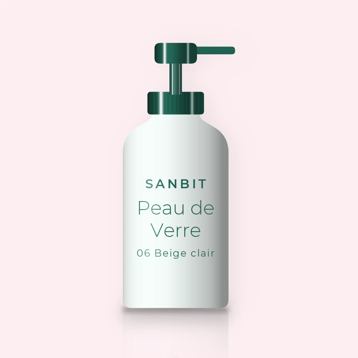 Fond de teint couvrance modulable Peau de Verre – Sanbit, flacon-pompe 35 ml, teinte 06 Beige clair