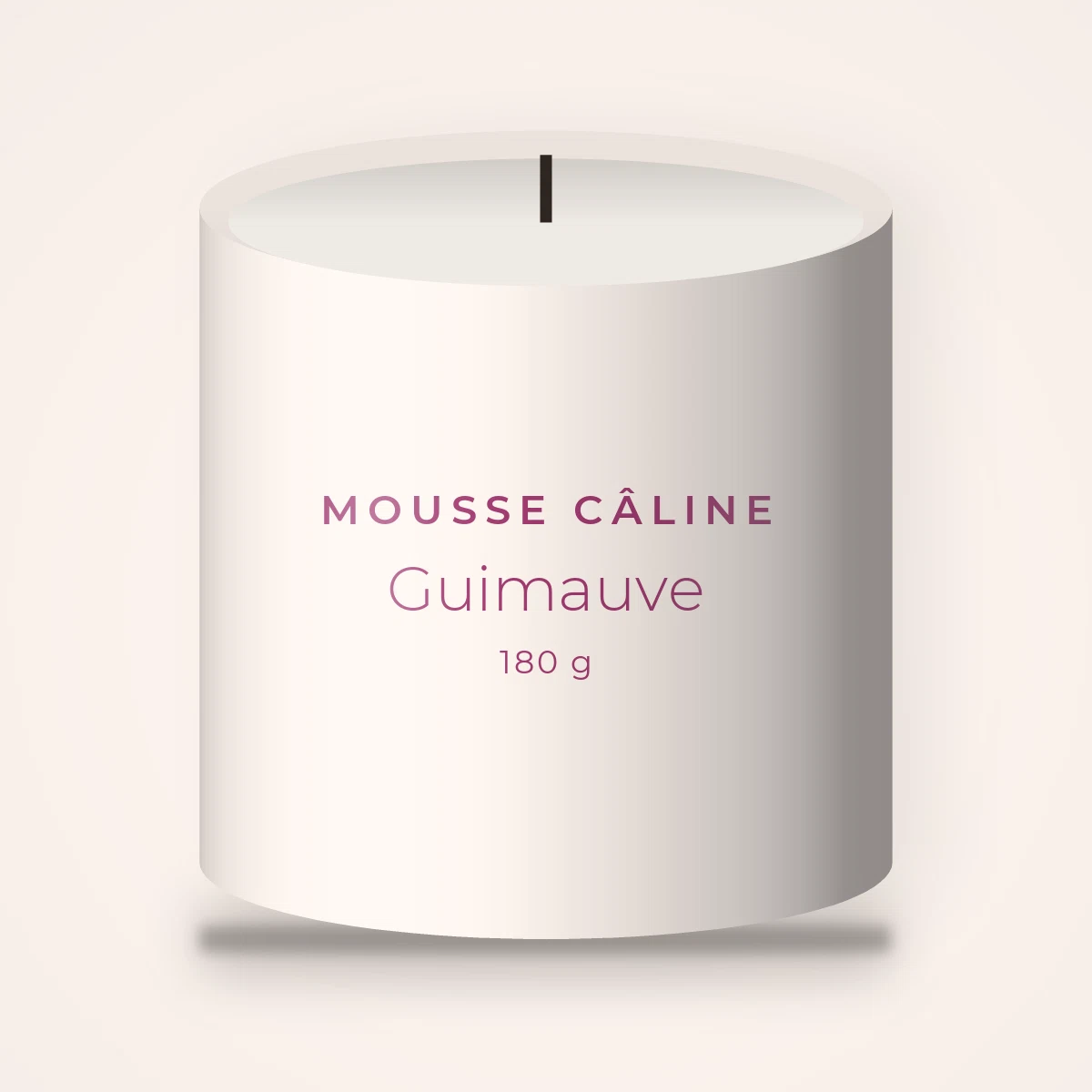 Bougie parfumée Guimauve romantique – Mousse Câline, pot en verre 180 g