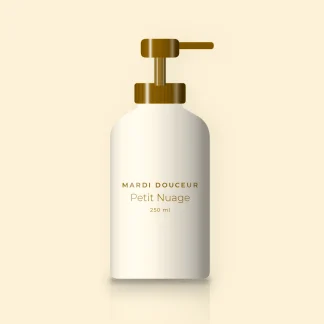 Gel douche et bain Petit Nuage adoucissant – Mardi Douceur, flacon-pompe 250 ml