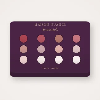 Palette yeux Essentiels complète – Maison Nuance, 12 × 1 g, teinte Tons rosés