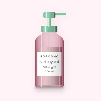 Nettoyant visage peaux sensibles à l'extrait de concombre – Sopoong, flacon-pompe 200 ml
