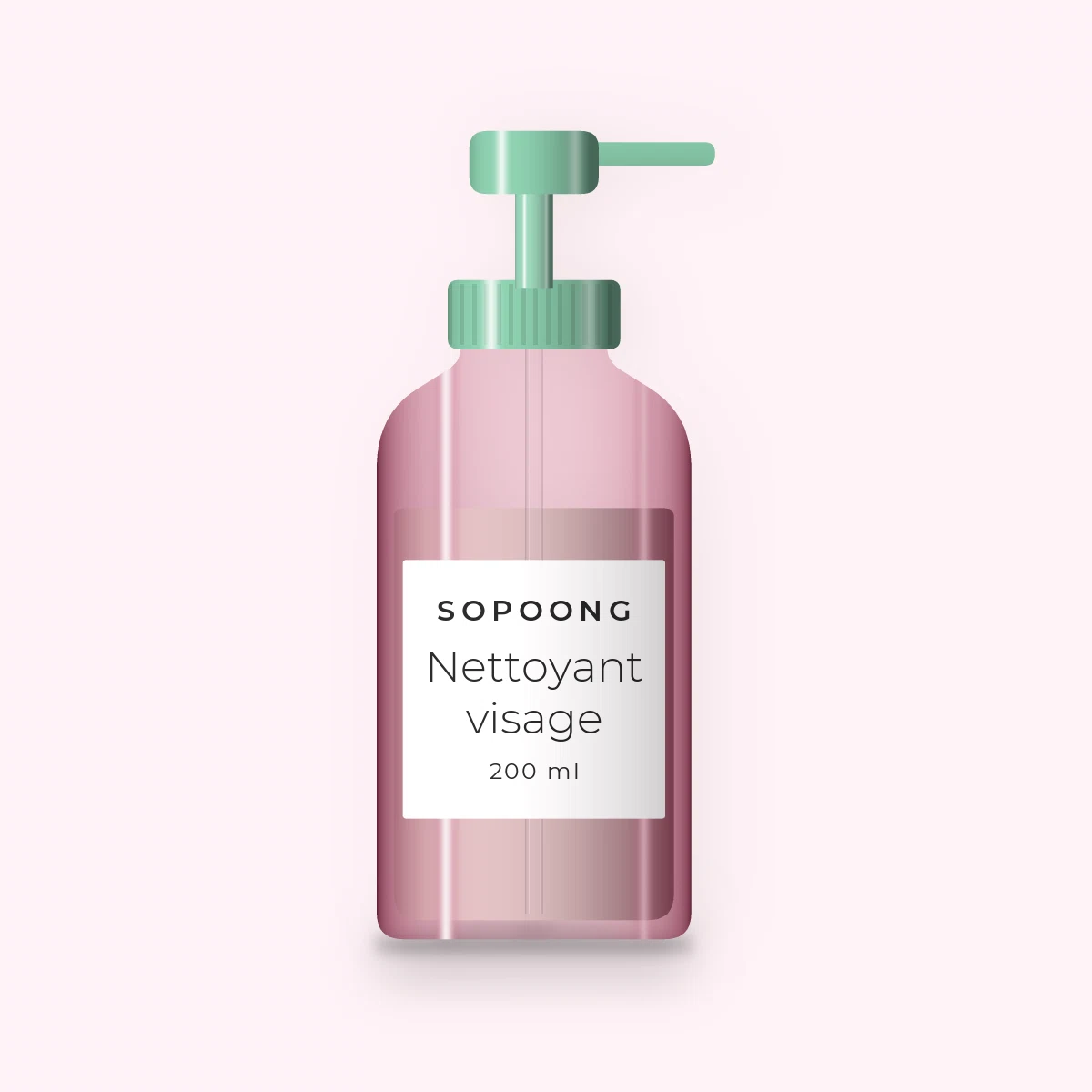 Nettoyant visage peaux sensibles à l'extrait de concombre – Sopoong, flacon-pompe 200 ml