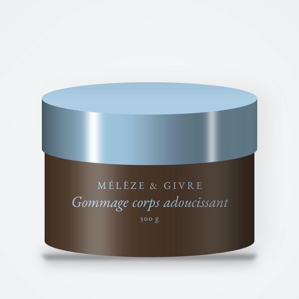 Gommage corps adoucissant au sucre et à l'argile blanche – Mélèze & Givre, pot 300 g