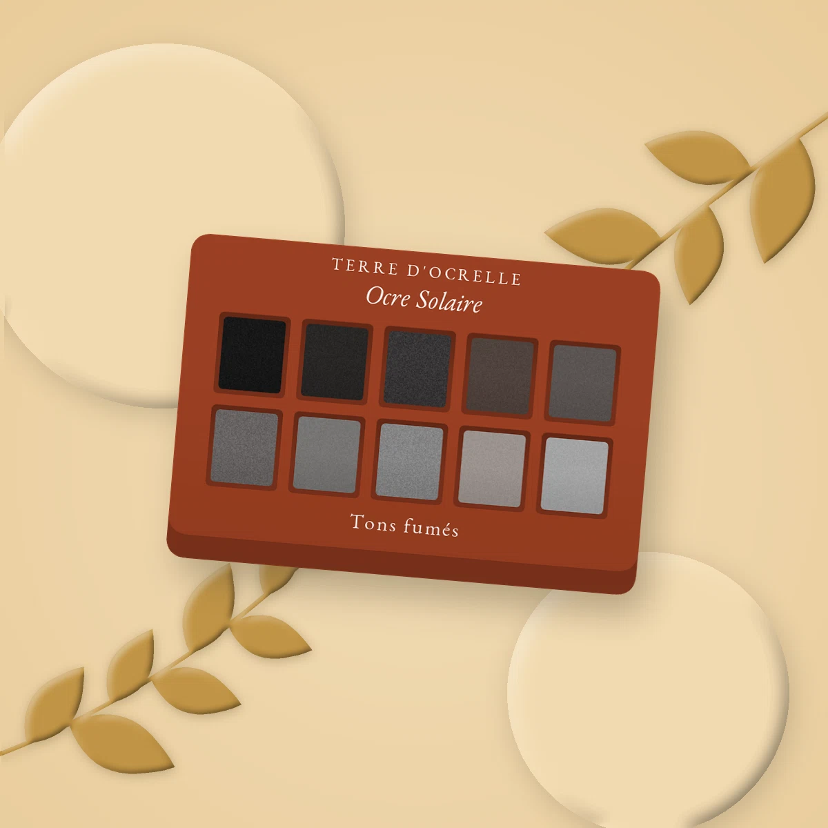 Palette yeux Ocre Solaire à l'huile d'argan – Terre d'Ocrelle, photo d'ambiance