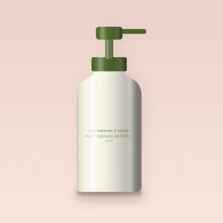 Huile capillaire de finition au baobab – Les Jardins d'Aulne, flacon-pompe 100 ml