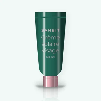 Crème solaire visage sans traces à la vitamine E SPF 50 – Sanbit, tube 40 ml