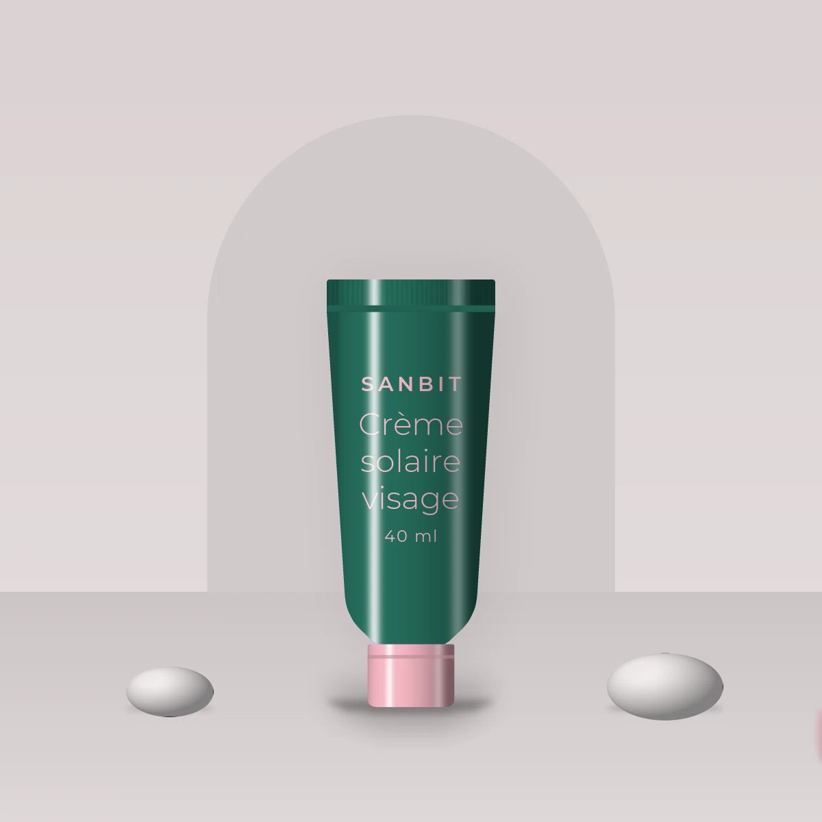 Crème solaire visage sans traces à la vitamine E SPF 50 – Sanbit, photo d'ambiance